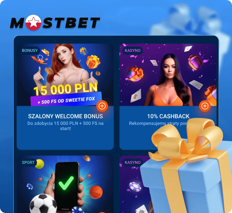 Bonusy dla polskich graczy na gry kasynowe i zakłady sportowe w Mostbet